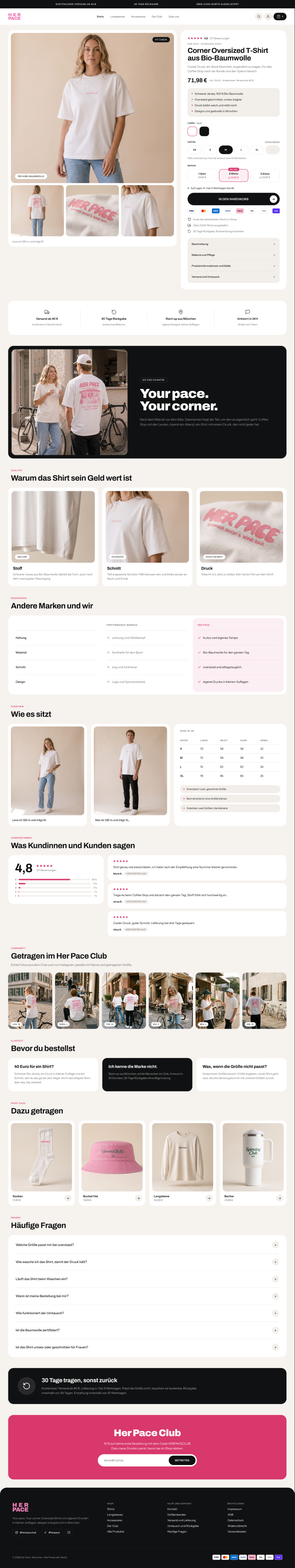 Her Pace: Shopify PDP